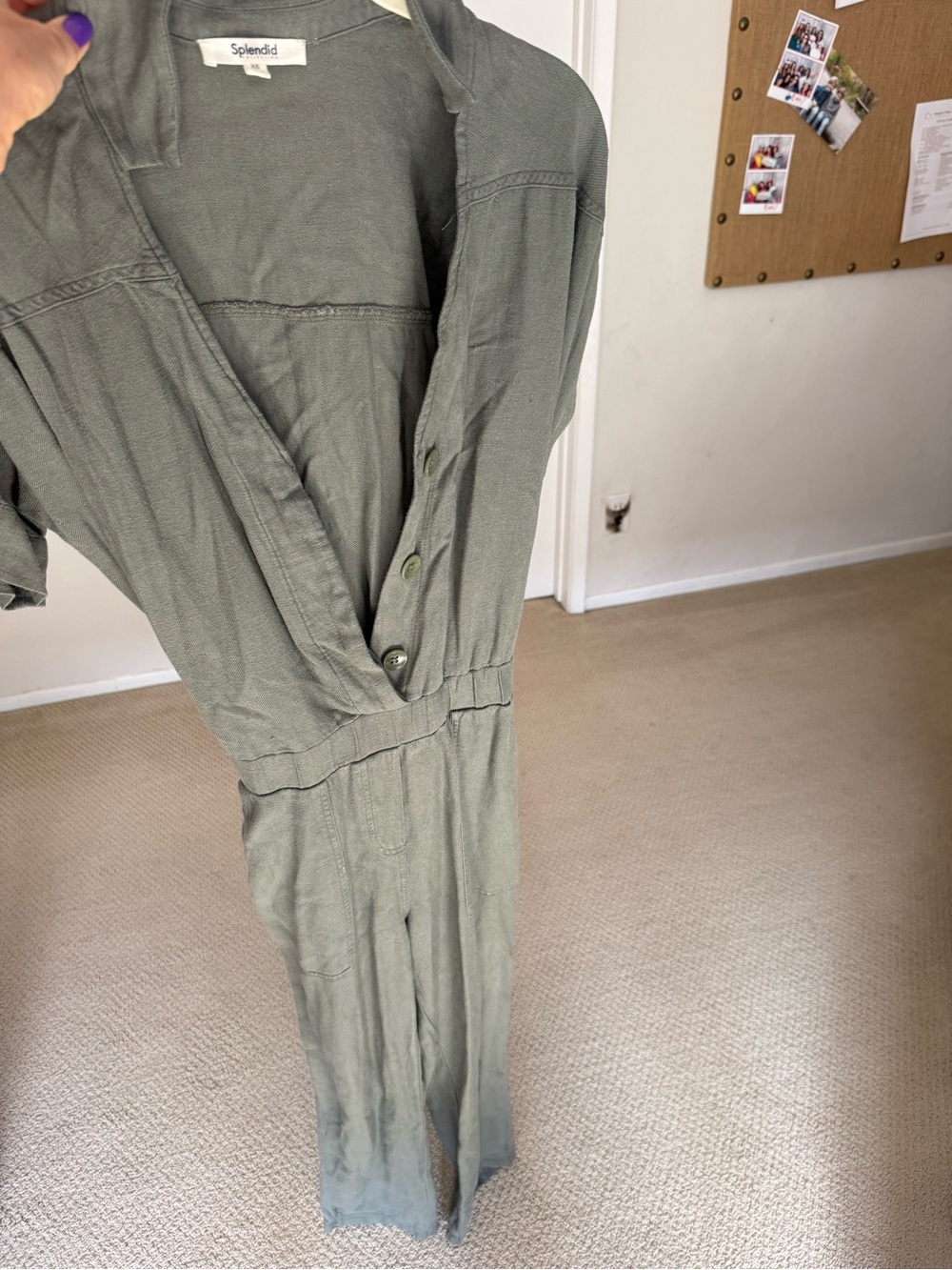 Splendid Olive Green Utility Jumpsuit